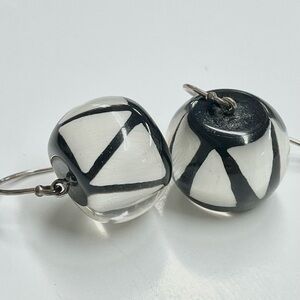 Black and White Geometric Earrings